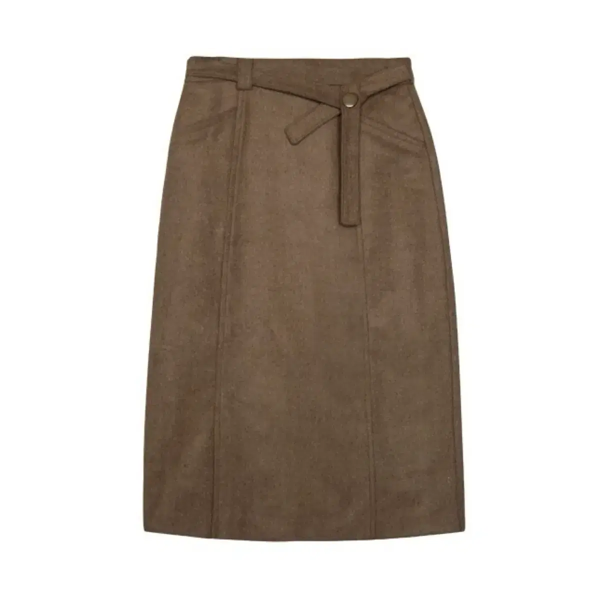 monts 1220 front belt midi skirt (camel)